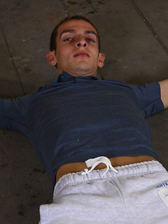 Tied down and restrained in almost every way for cute boy