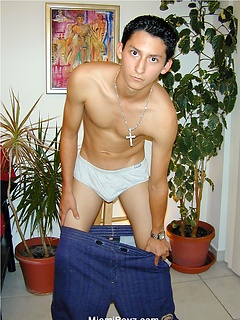 Skinny latino boy posing naked