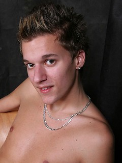 European twink boy jacking off his cock