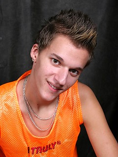 European twink boy jacking off his cock