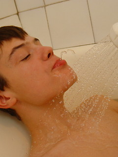 European cute twink in the shower