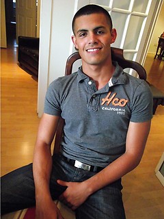 Hot latino twink Justino paly with cock