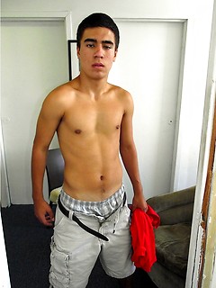 Straight latino boy jacking off