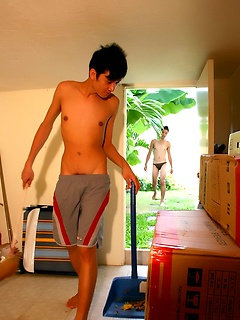 Gay Asian Twinks Make Out in