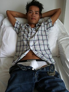 16 photos of a cute Asian boy sipping beer before guzzling cum