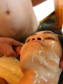 16 photos of a cute Asian boy sipping beer before guzzling cum