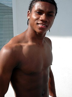 Handsome black boy Jerome shows off his assets