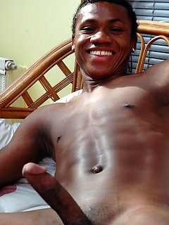 Handsome black boy Jerome shows off his assets
