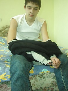 Next door boy Edvard relaxes after a hard days work