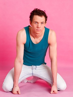 Hot twink Alex Newmann poses on camera for the first time