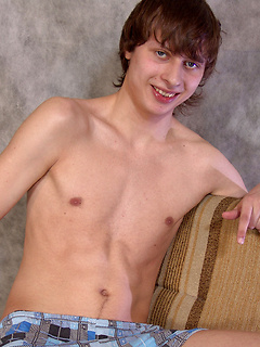 19-year-old angelface twink Livy gives his hot uncut cock a relaxing massage in this solo scene