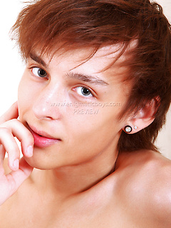 Sexy brown-haired twink boy solo pics